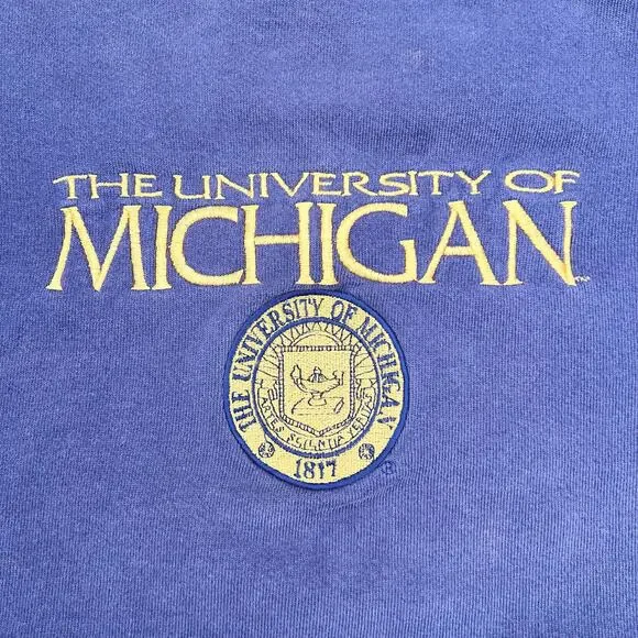 Vintage University Michigan Wolverines Crewneck Sweatshirt L College USA Faded - Picture 3 of 12